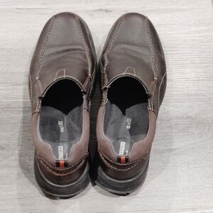 Clarks Dark Brown Leather Slip-On Loafers
